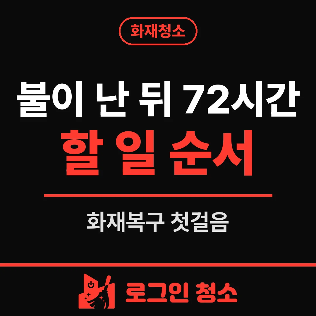 화재복구, 불이 난 뒤 72시간 동안 해야 할 일 순서